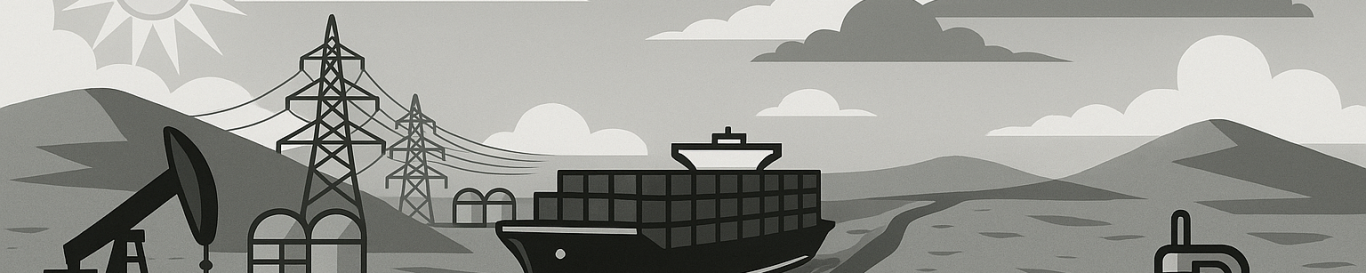 The Geopolitics of North Africa Black and white landscape featuring mountains, a river, a boat, and trees.